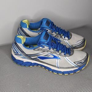 Brooks Adrenaline GTS 15 Women's Size 11.5 2A (Narrow) Running Shoes Silver Blue